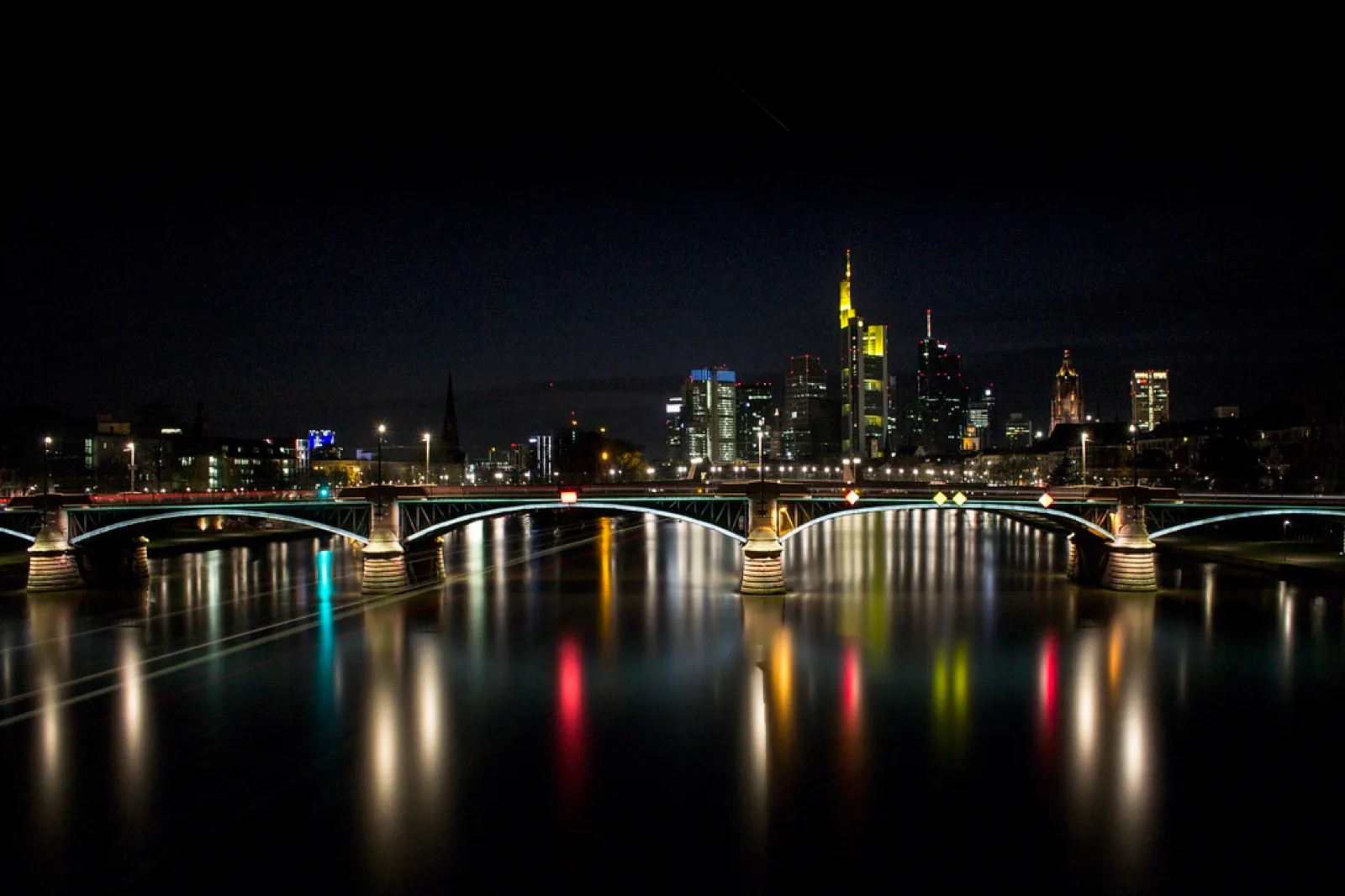 Frankfurt skyline at night