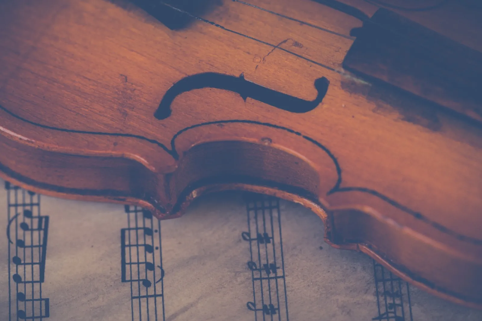A violin in a concert hall