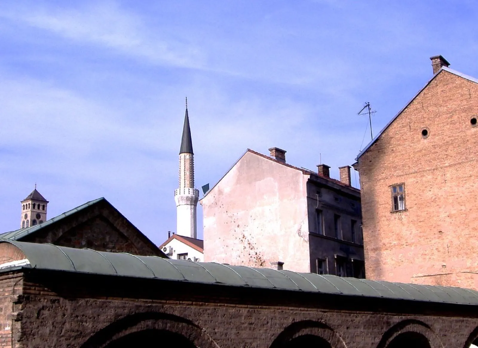 Rooftops and a minaret in Sarajevo