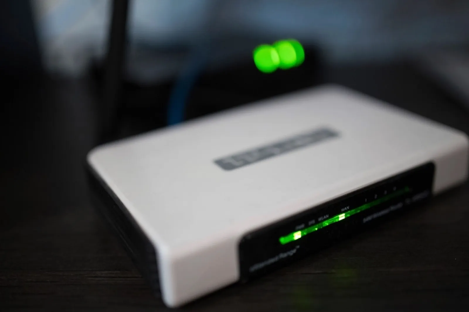 A broadband router and cables
