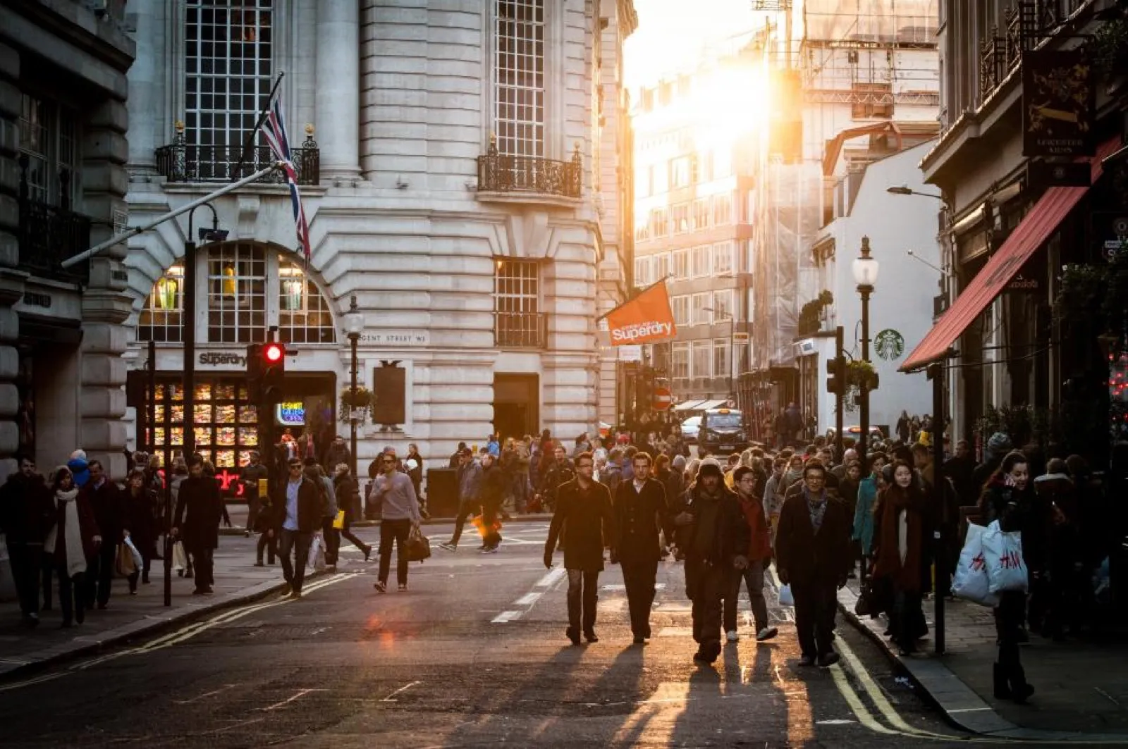 Pedestrians on a city street
